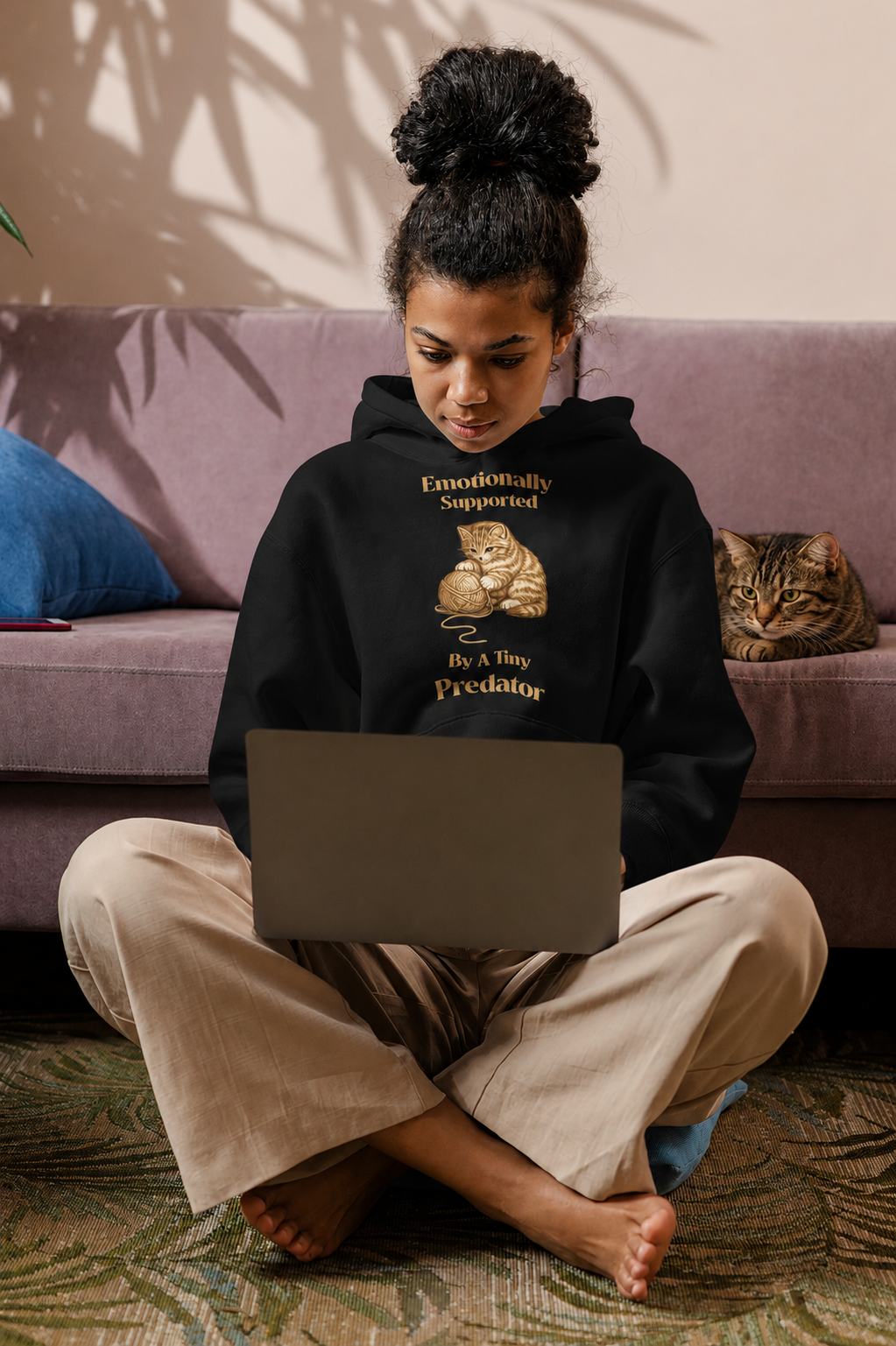 Emotionally Supported By A Tiny Predator | Hoodie